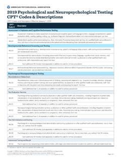 neuropsychological testing cpt